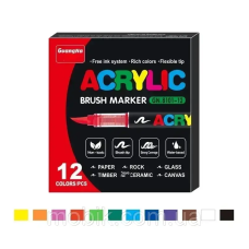 Маркер-кисть GuangNa Acrylic GN.8101 12 кольорів для творчості, малювання, DIY