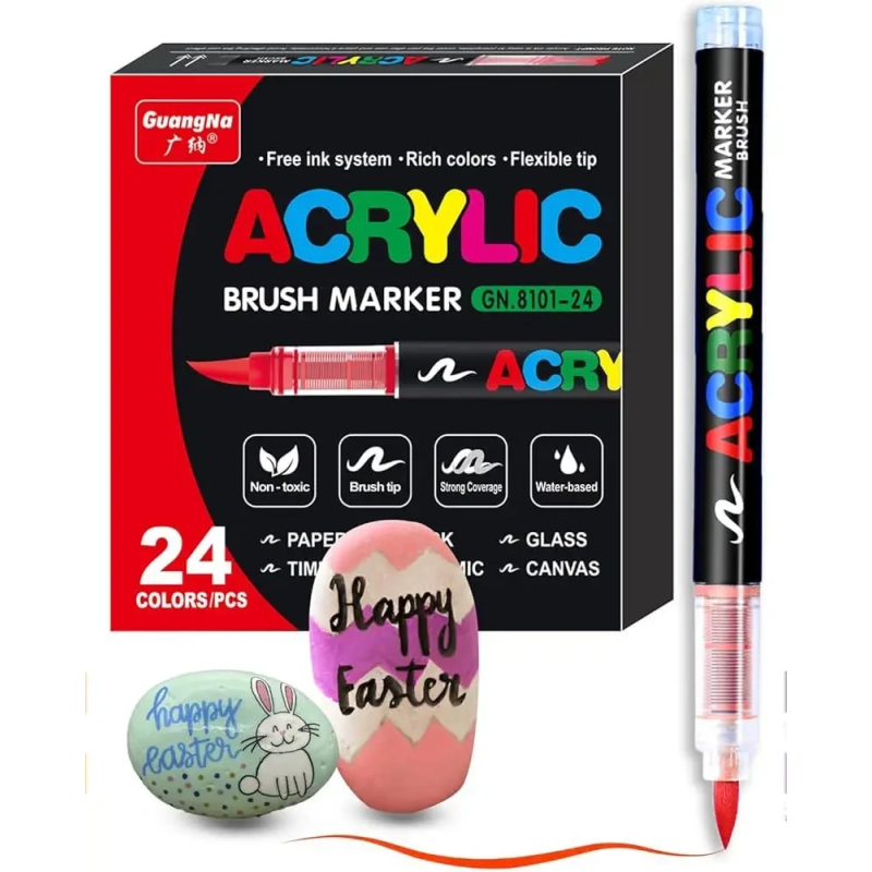 24 акрилових маркерів GuangNa GN.8101 для творчості, малювання, розпису, скетчингу