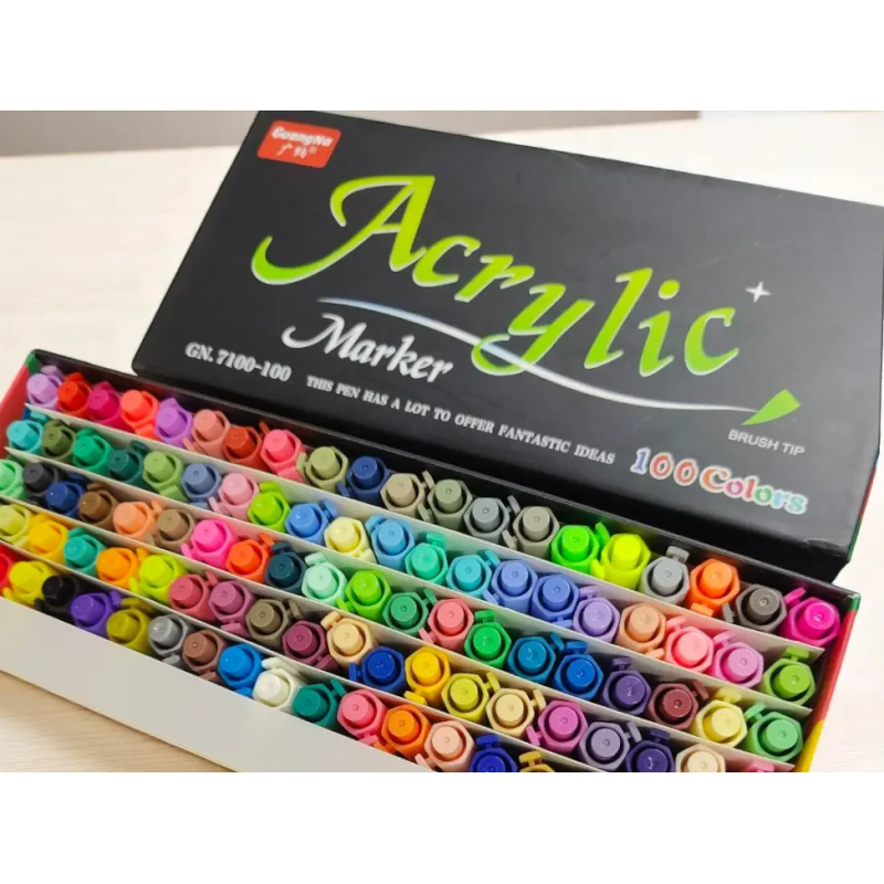 Маркер GuangNa Acrylic Marker GN.7100, акрилові маркери 100 шт, фарбувальні маркери для малювання, набор акрилових маркерів
