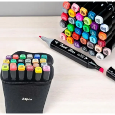 Набір скетч маркерів 24 шт двосторонні спиртові маркери для малювання з тонким і широким наконечником