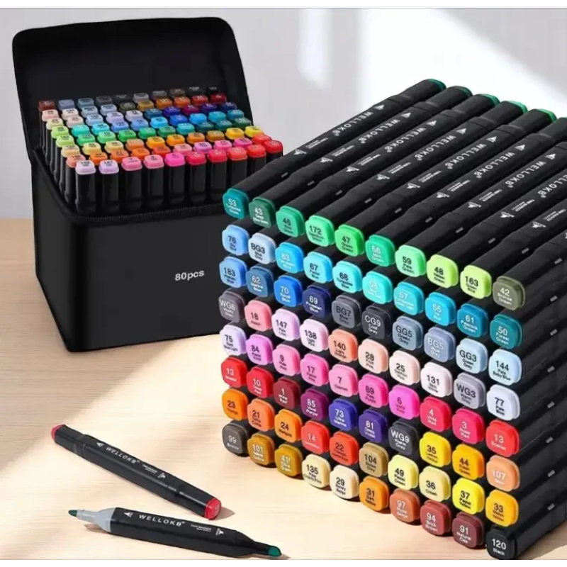 Маркер Скетч 80 шт, набір кольорових маркерів для малювання, художні маркери для скетчингу, маркери для творчості та дизайну Маркер Скетч 80 шт, набір кольорових маркерів для малювання, художні маркери для скетчингу, маркери для творчості та дизайну
