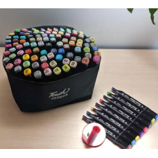 Скетч маркери для художників 100 шт, двосторонні, кейс у комплекті