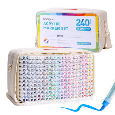Акрилові маркери Languo 240 штук, пензликові soft brush, для розмальовок Disney, малювання, тканини, скла, дерева, пластику