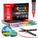 Акрилові маркери кистьові Flysea Soft Brush 36 кольорів, для паперу, тканини, дерева, скла, каменю, кераміки та пластику Акрилові маркери кистьові Flysea Soft Brush 36 кольорів, для паперу, тканини, дерева, скла, каменю, кераміки та пластику