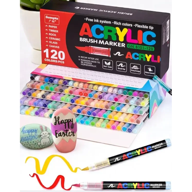 Професійні акрилові маркери GuangNa GN.8101 120шт — набір для малювання